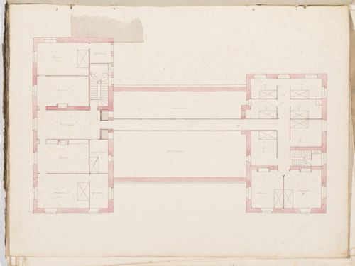Project no. 7 for a country house for comte Treilhard: Second floor plan