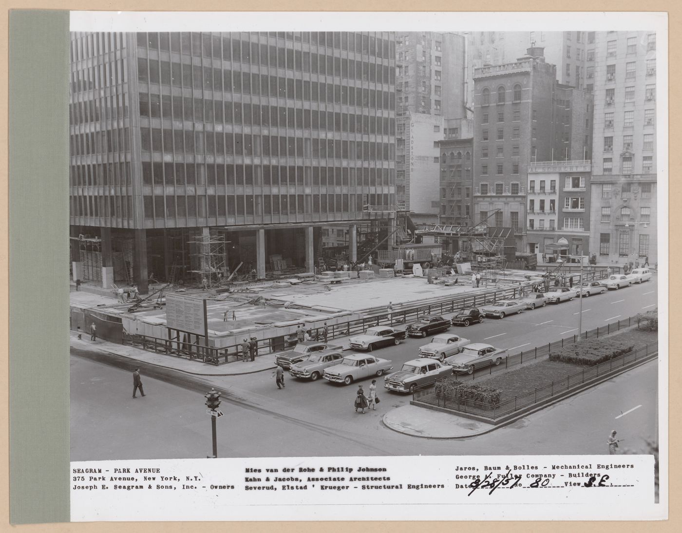Seagram building under construction, 375 Park avenue, New York, N.Y., south-east view