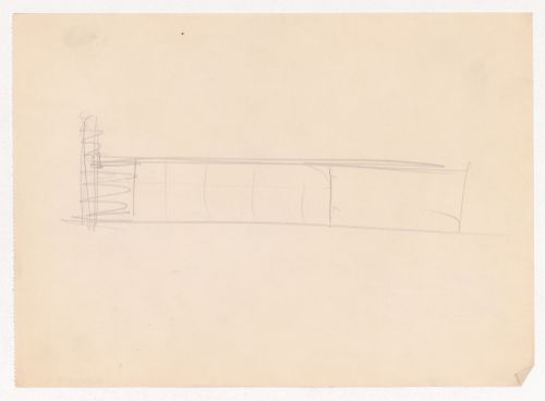 Sketch elevation for an unidentified building, possibly for Illinois Institute of Technology