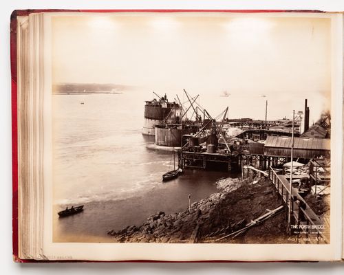 View of the Forth Bridge under construction, Firth of Forth, Scotland, United Kingdom