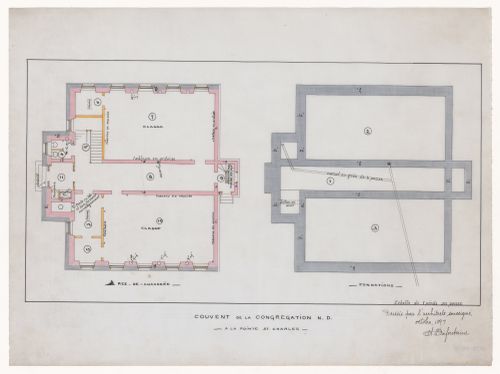 Couvent de la Congregation, Notre Dame - ground & foundation plans