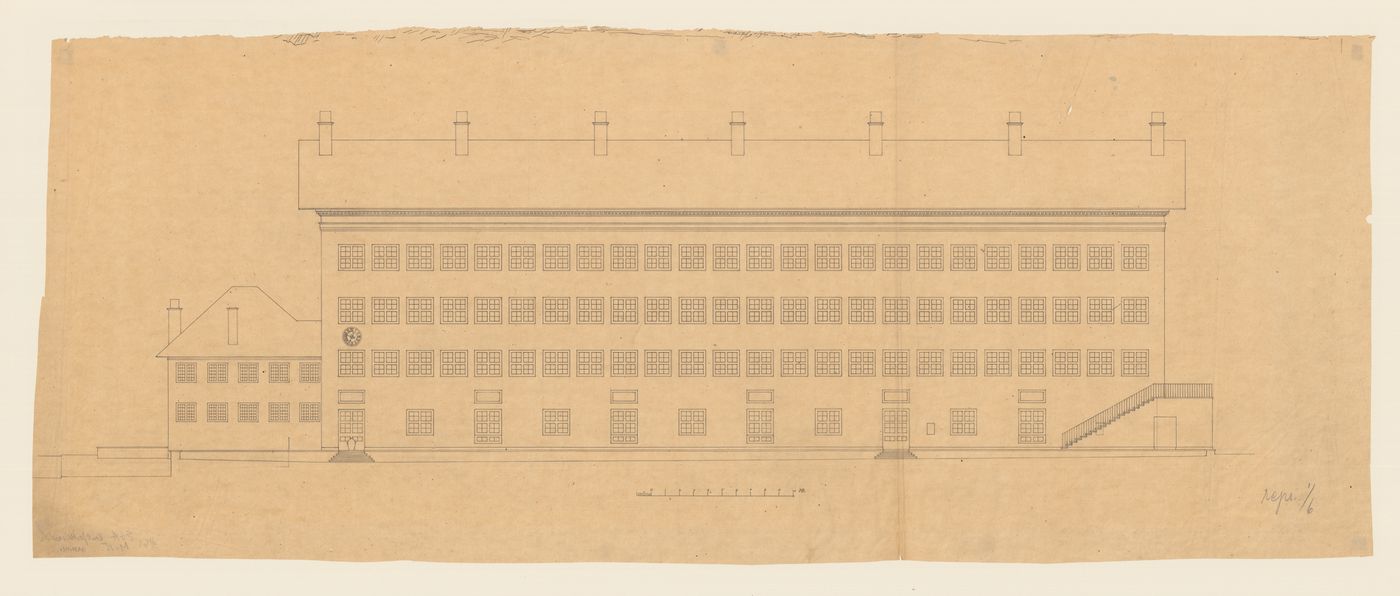 West elevation for Karl Johansskolan, Göteborg, Sweden