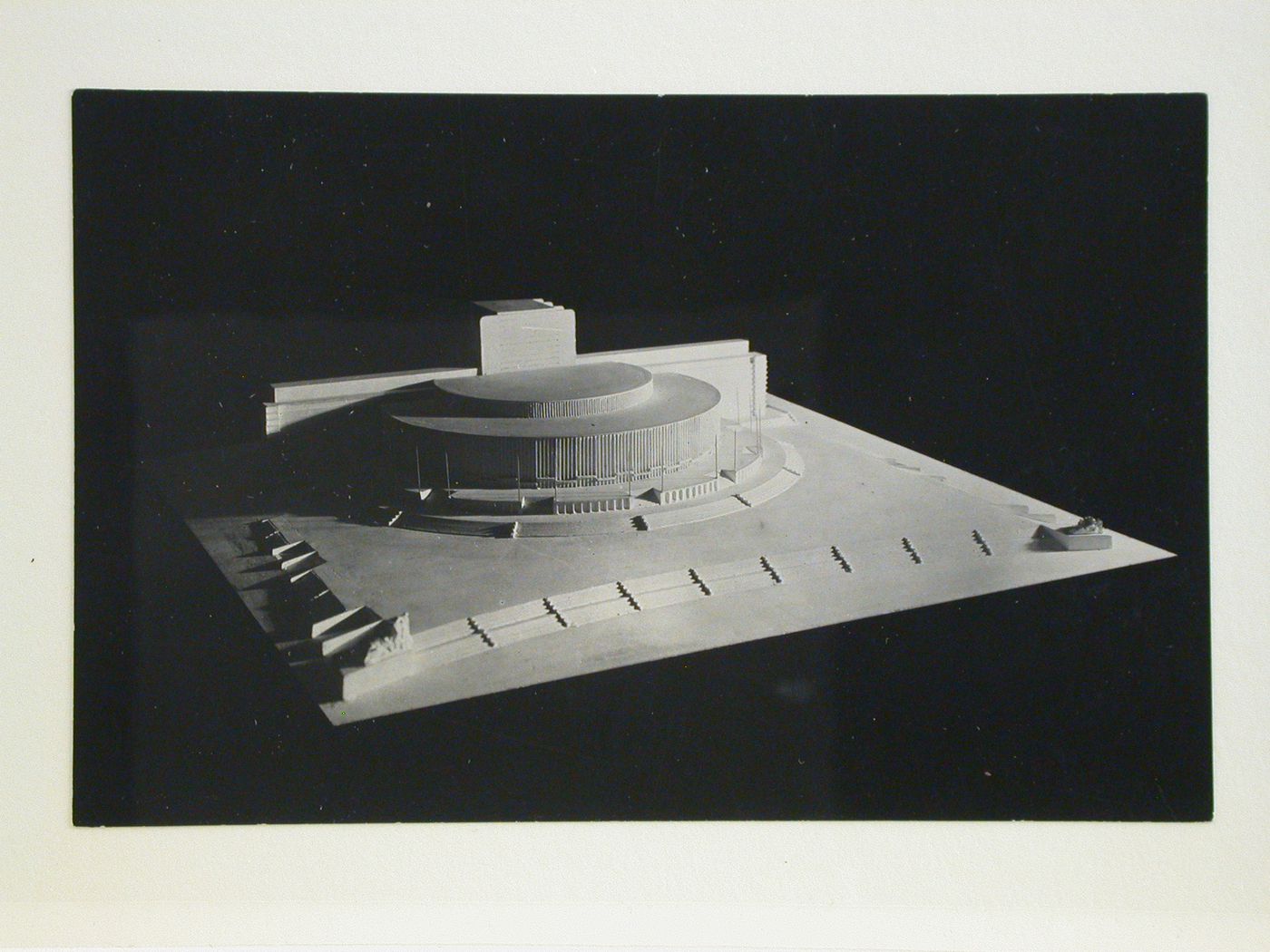 Photograph of a model for the final round of competition for a "synthetic theater" in Sverdlovsk, Soviet Union (now Ekaterinburg, Russia)