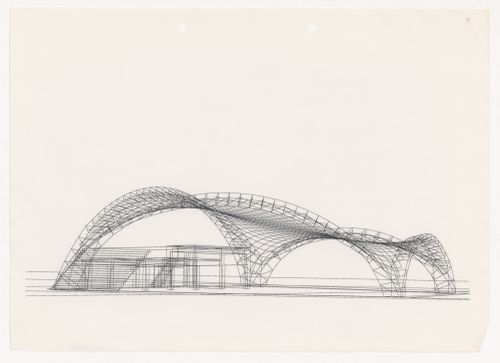 Wireframe perspective for Glass Station, Oguni, Japan