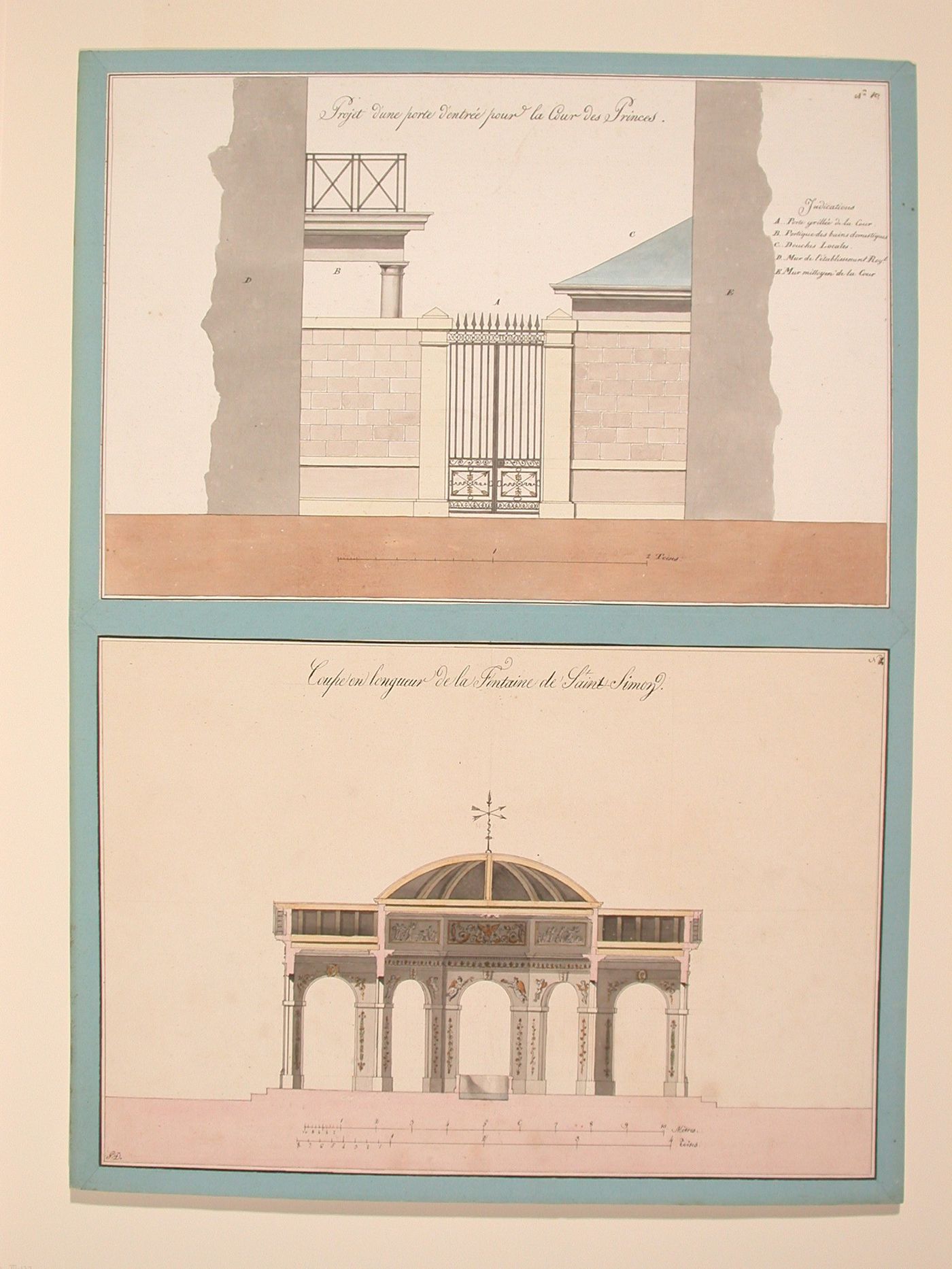 Drawing for the enlargement of the Baths at Aix-en-Savoie