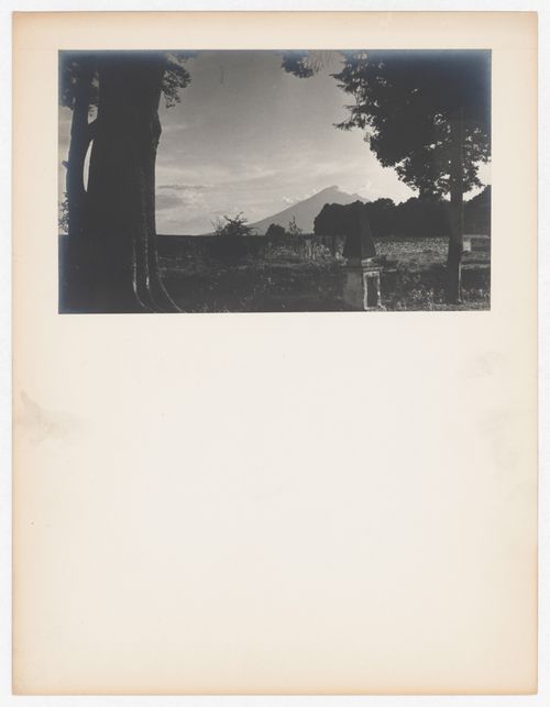 View of Popocatepetl from the churchyard of the Convento de Huejotzingo, Huejotzingo, Mexico