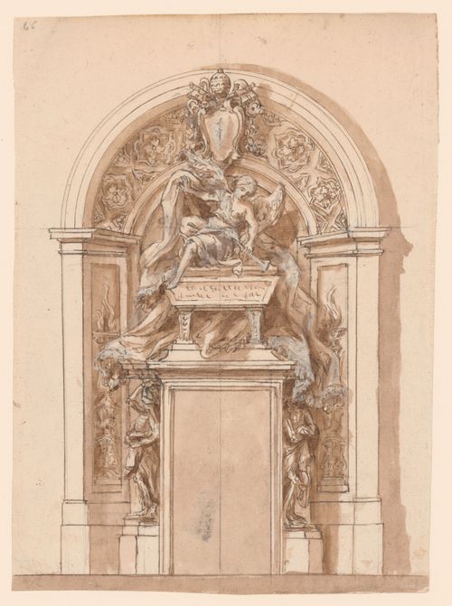 Design development elevation for a papal tomb in St. Peter's, Rome