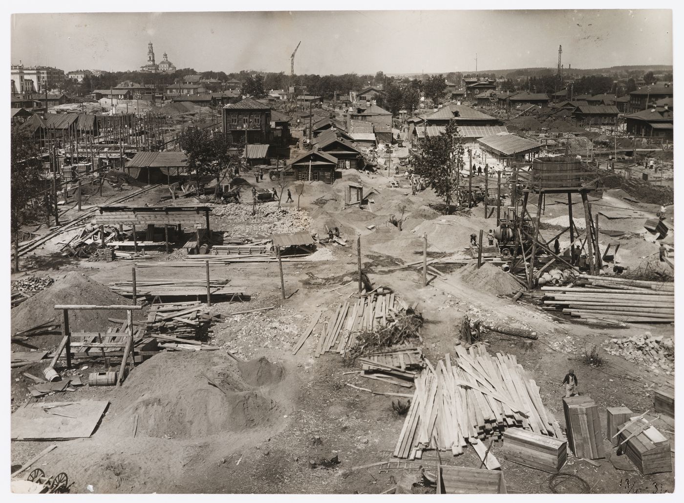 View of the Building of Industry construction site, Sverdlovsk, Soviet Union (now Ekaterinburg, Russia)