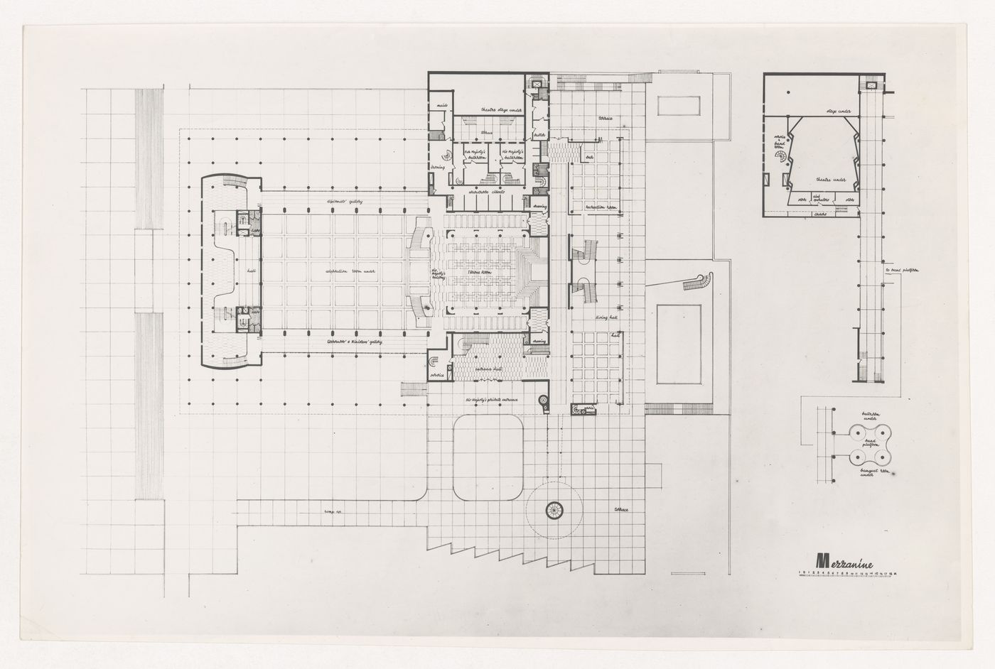 Mezzanine plan for Government House, Addis Ababa, Ethiopia