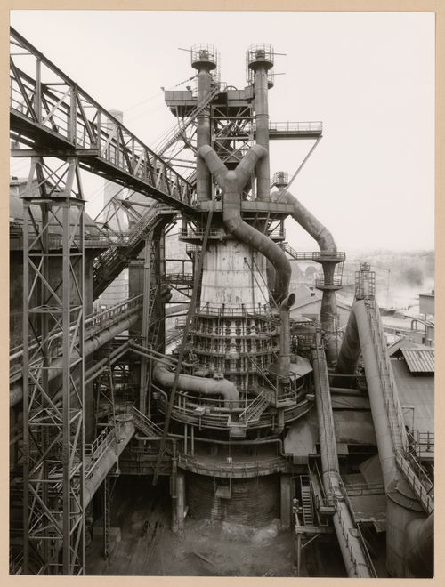 View of a blast furnace of Arbed steel mill, Düdelingen, Luxembourg