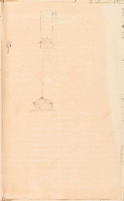 Hippodrome national, Paris: Sketch, possibly for a flag pole