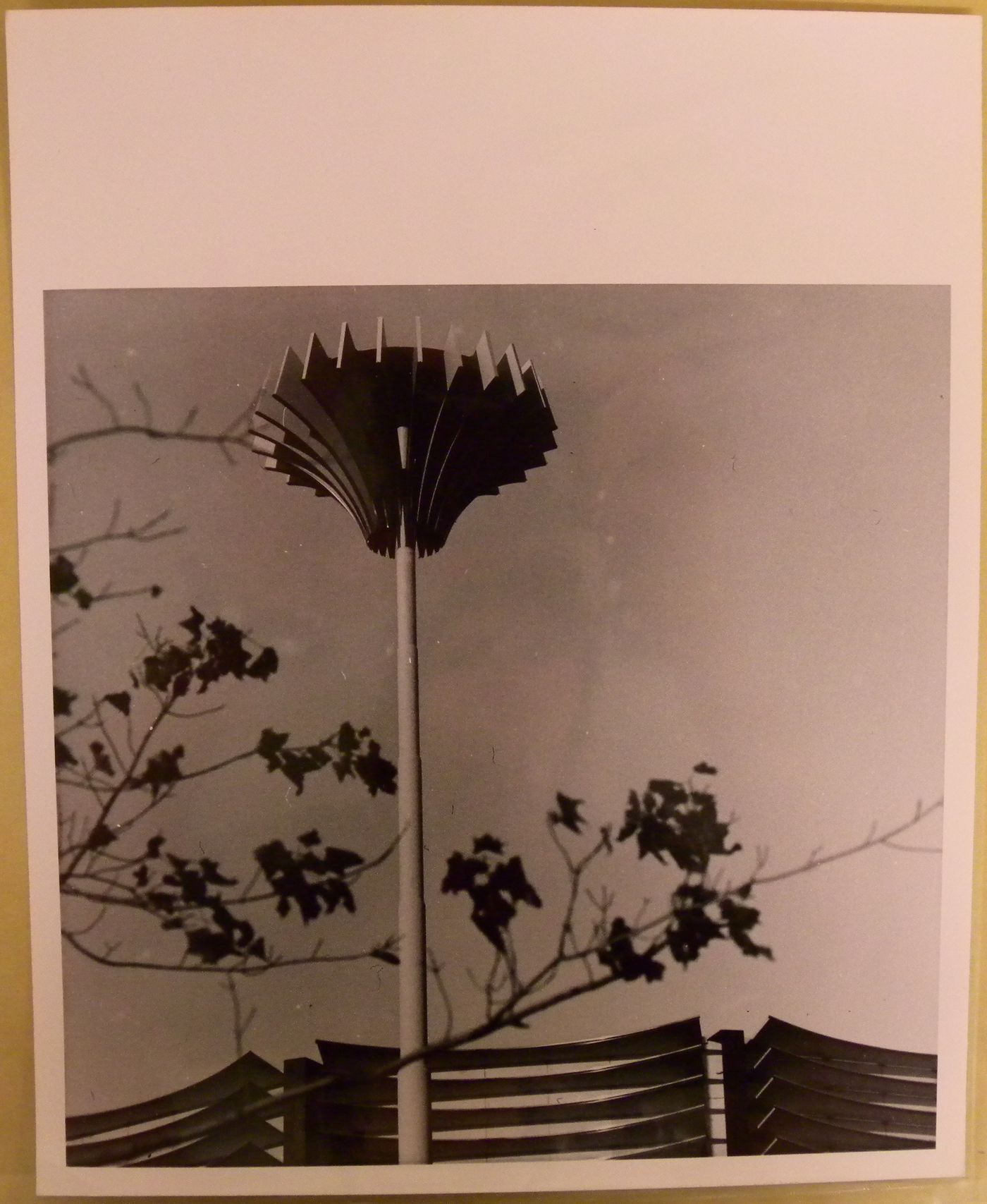 Detail view of the elevated light feature of the Canadian Pacific-Cominco Pavilion, Expo 67, Montréal, Québec