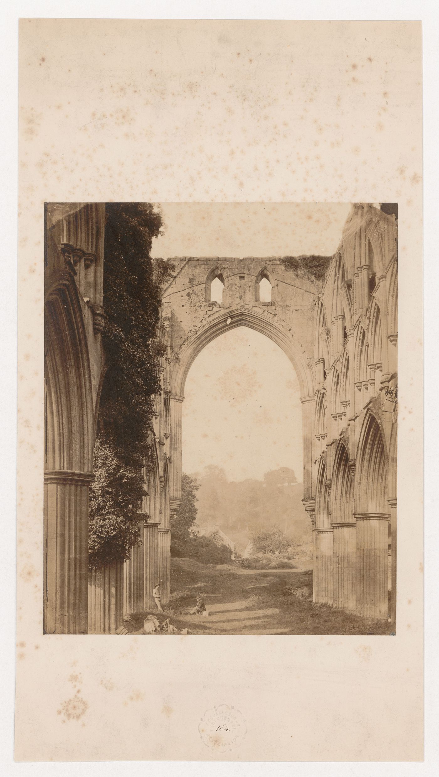 View through the choir of Rievaulx Abbey, Yorkshire, England