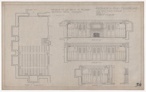 Plan et coupes pour Château Dufresne, Montréal, Québec