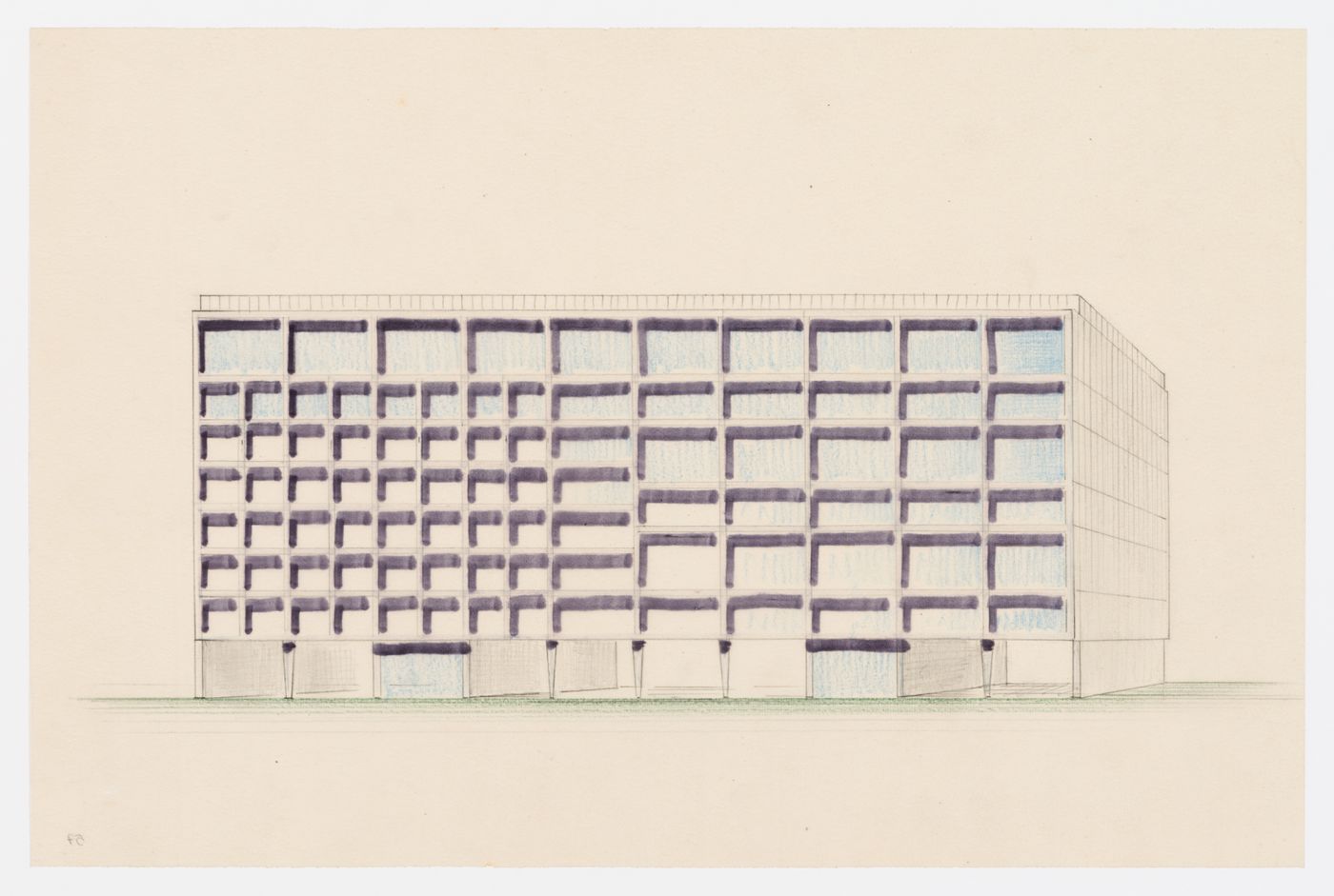 Elevation for the Centre d'Apprentissage de Paris, France