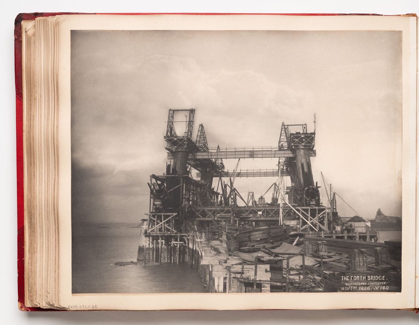 View of the Forth Bridge under construction, Firth of Forth, Scotland, United Kingdom