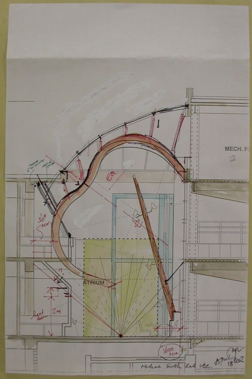 Cross section of atrium, Michael Smith Laboratory, University of British Columbia, Vancouver, British Columbia
