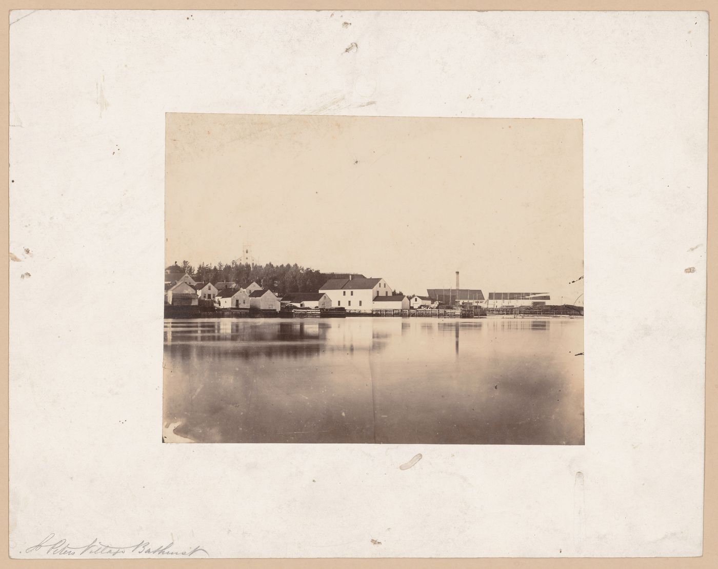 View of a wharf [?] of Bathurst (formerly known as St. Peters) from Baie-des-Chaleurs, New Brunswick