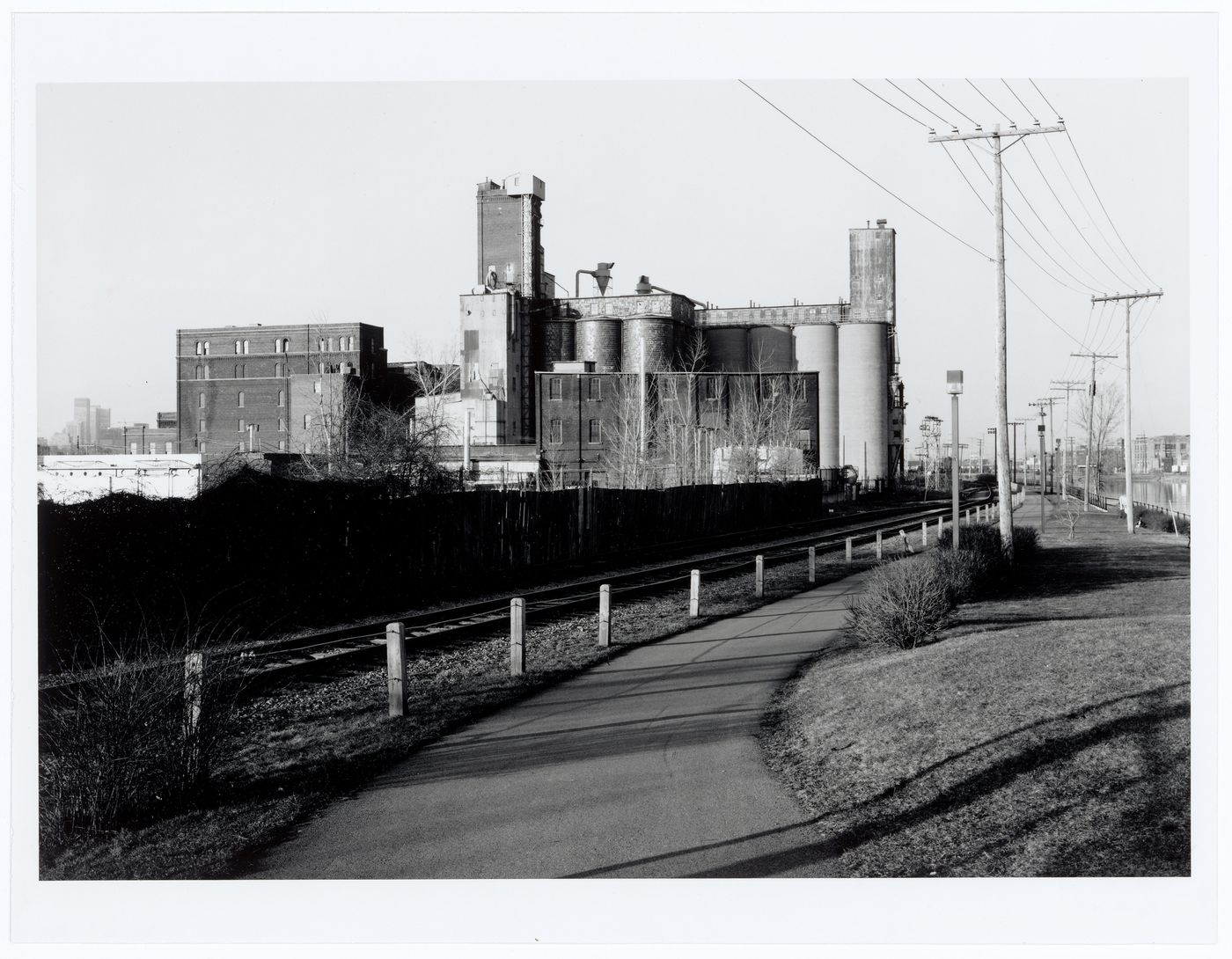 View of the Stanchem Company Building and the bicycle path along Lachine Canal, Montréal, Québec