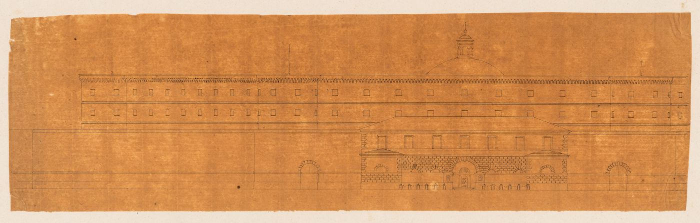 Prison de la Petite Roquette, Paris: Elevation of the principal façade