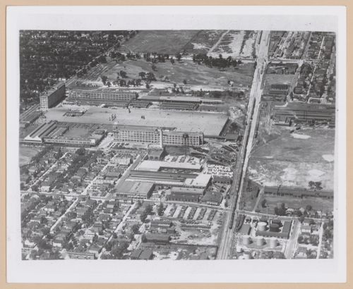 Aerial view of the Chrysler Corporation Highland Park Plant, Highland Park, Michigan