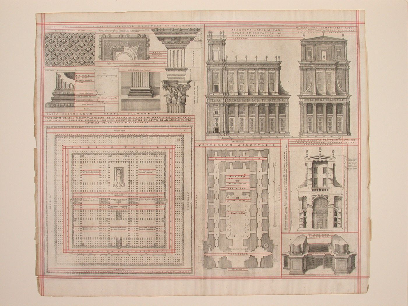 Waltons Biblia Sacra Polyglotta: Architectural details of Solomon's Temple