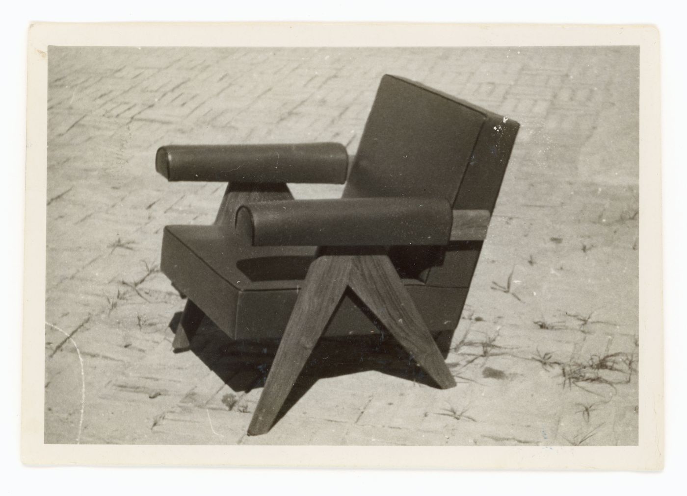 View of an armchair designed by Pierre Jeanneret, Chandigarh, India