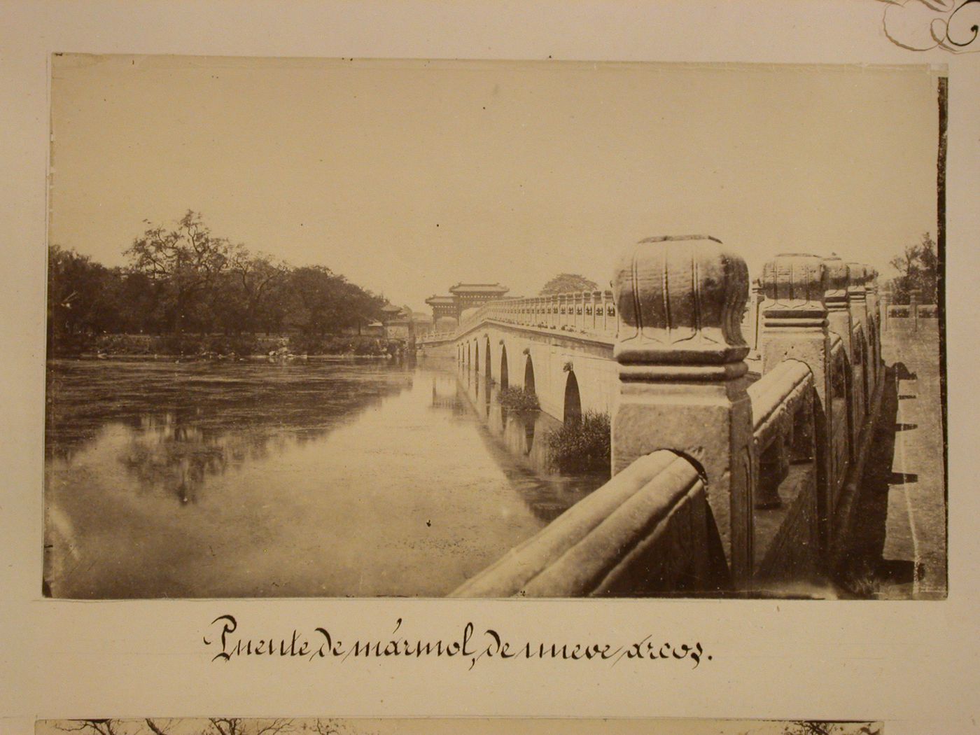 View of a marble bridge, Peking (now Beijing), China