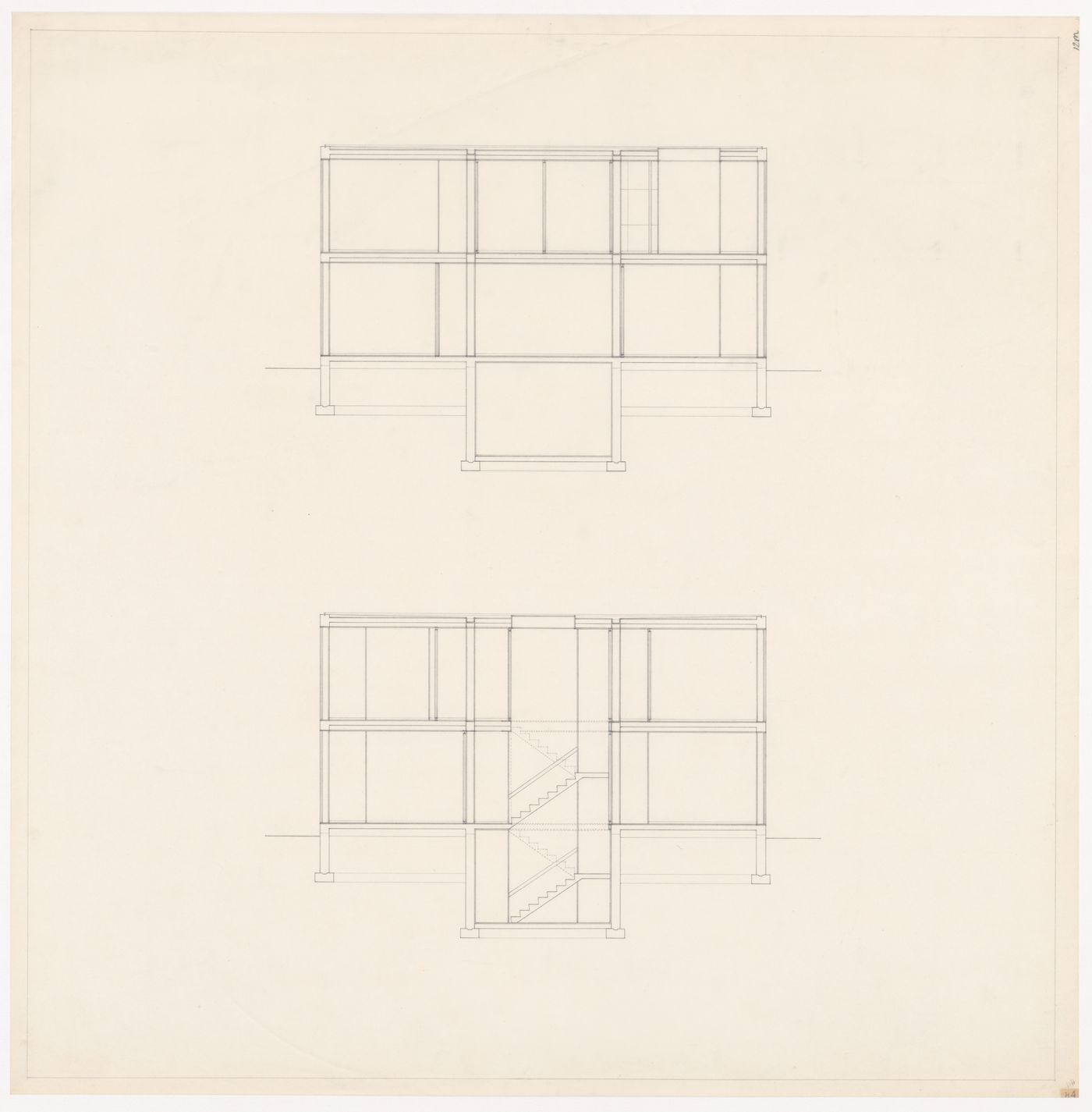 Elevation and section for Texas House 4