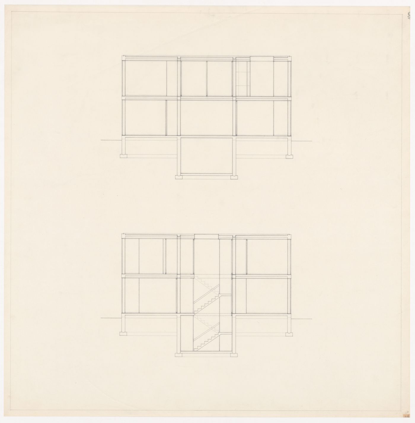 Elevation and section for Texas House 4