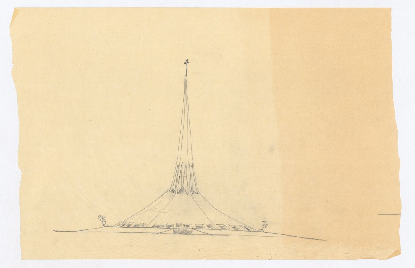 Sketched elevation, North Christian Church, Columbus, Indiana