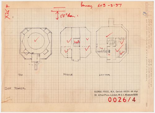Red Sands Fort: plans of a gun tower