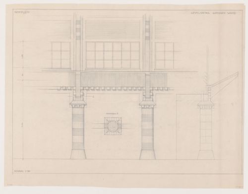Partial elevation and column section for a model for a mixed-use development for the reconstruction of the Hofplein (city centre), Rotterdam, Netherlands