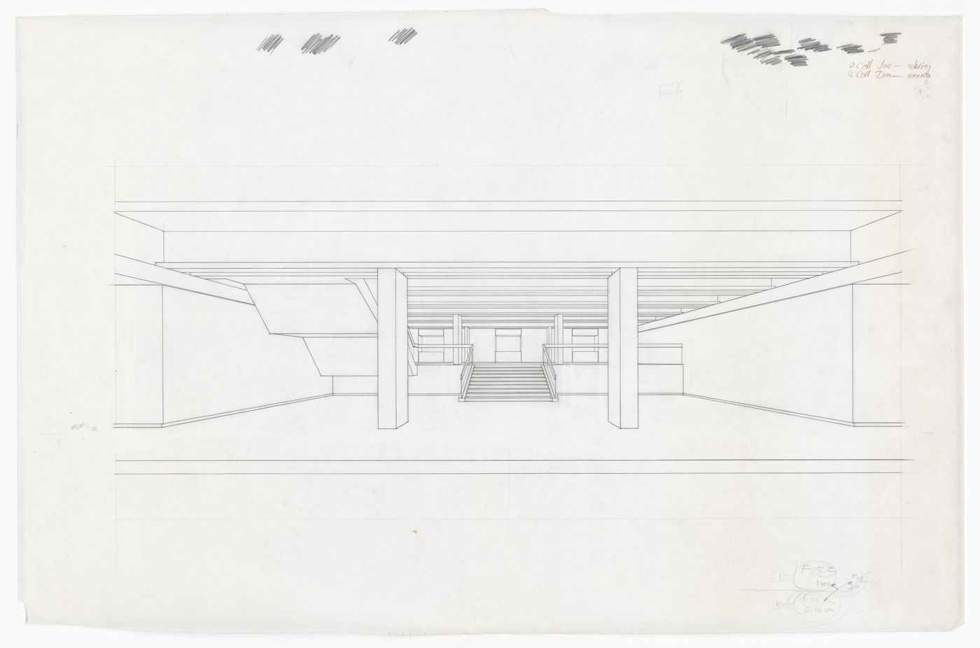 Presentation perspective for Henry Moore Sculpture Centre, Art Gallery of Ontario, Stage I Expansion, Toronto