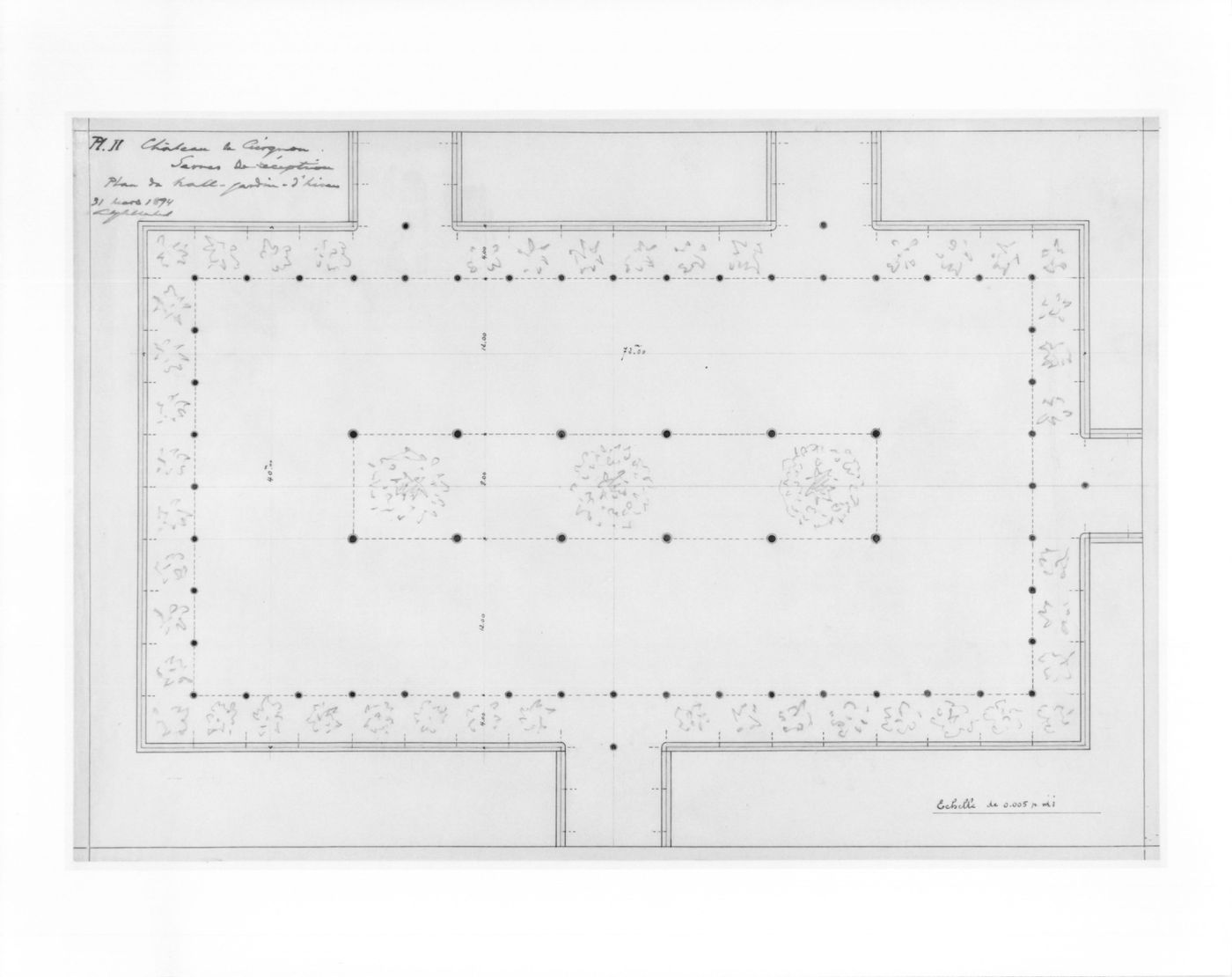 Plan for the proposed winter garden at the Château de Ciergnon