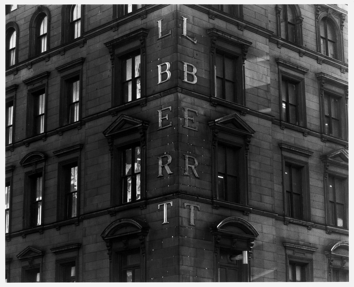 Partial view of a unidentified skyscraper, New York City, New York