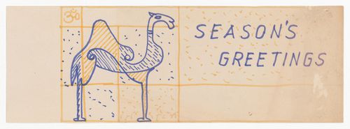 Greeting card with a camel drawn by Aditya Prakash