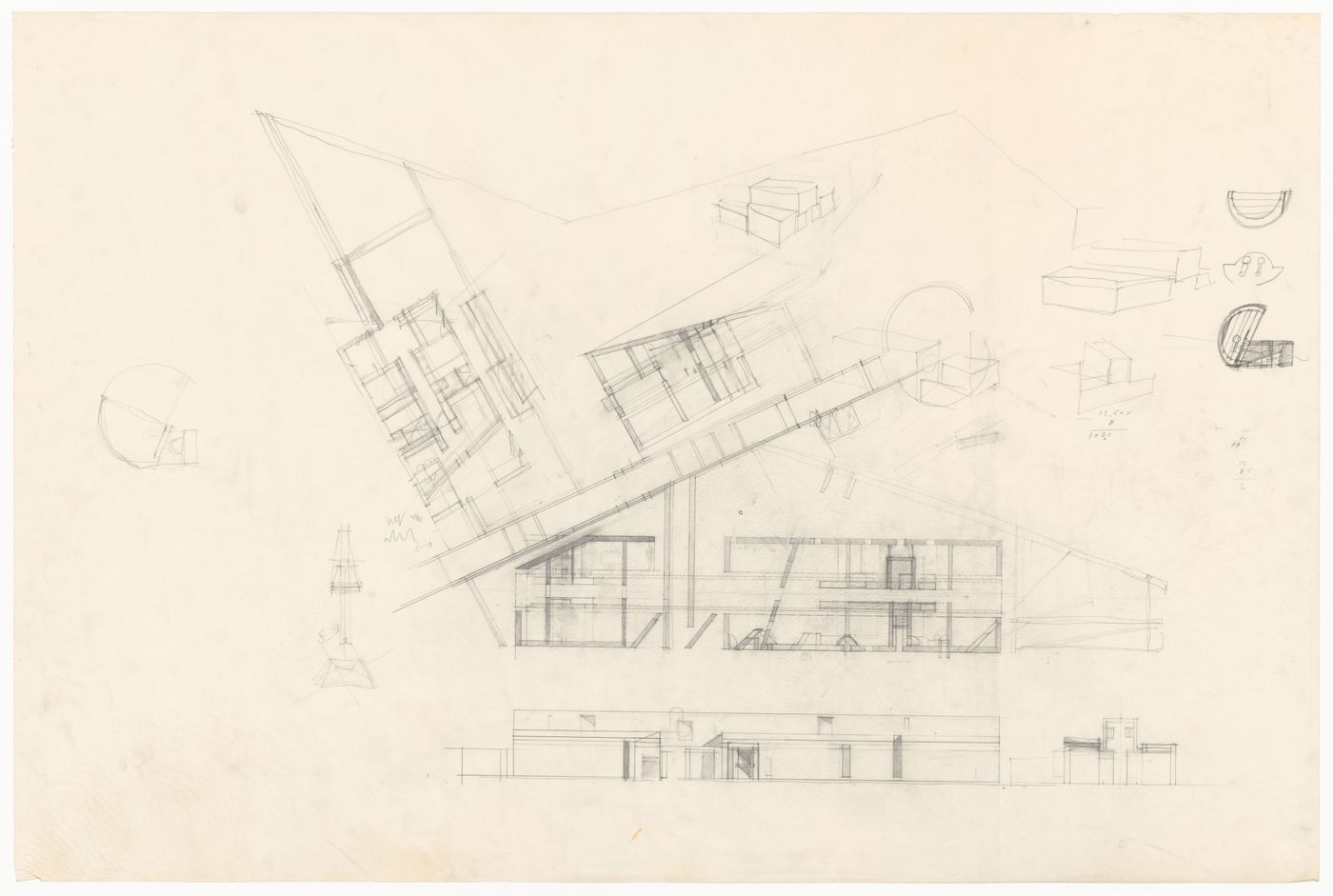 Elevations, plan, and sketches for Casa Tabanelli, Stintino, Italy