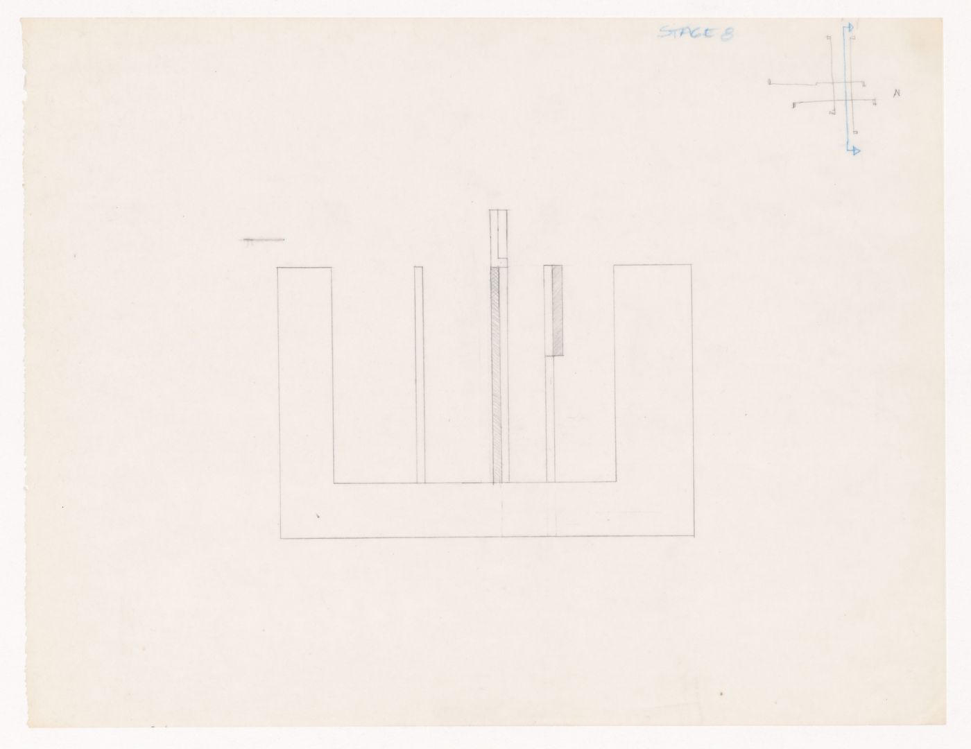 Sketch section for House VI, Cornwall, Connecticut