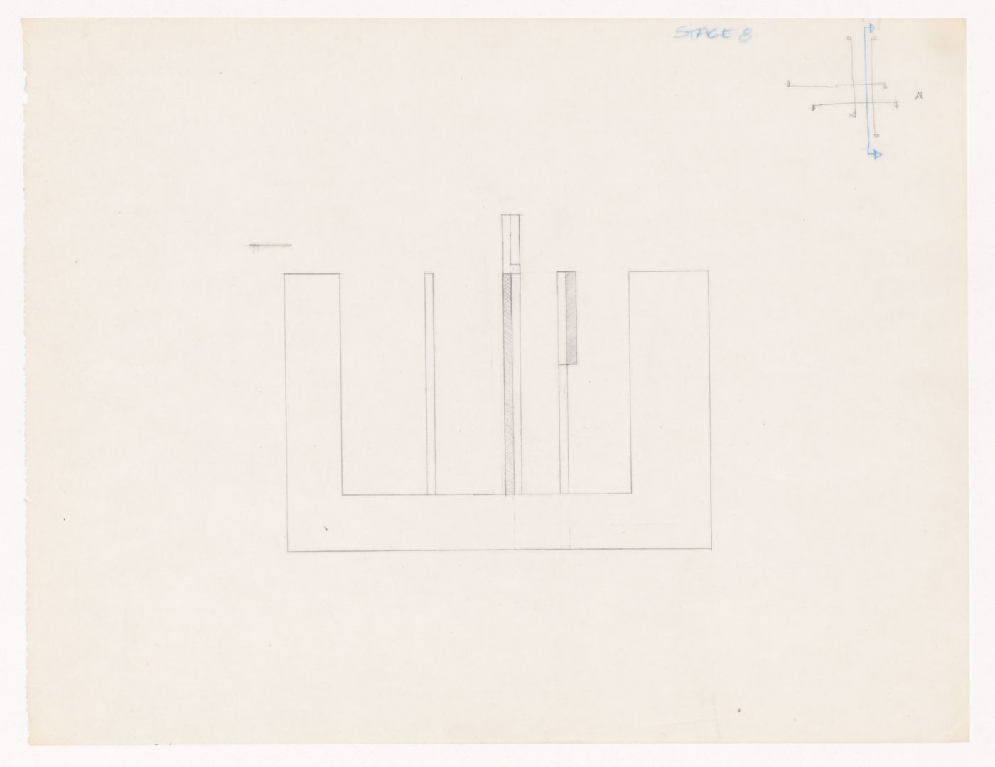 Sketch section for House VI, Cornwall, Connecticut