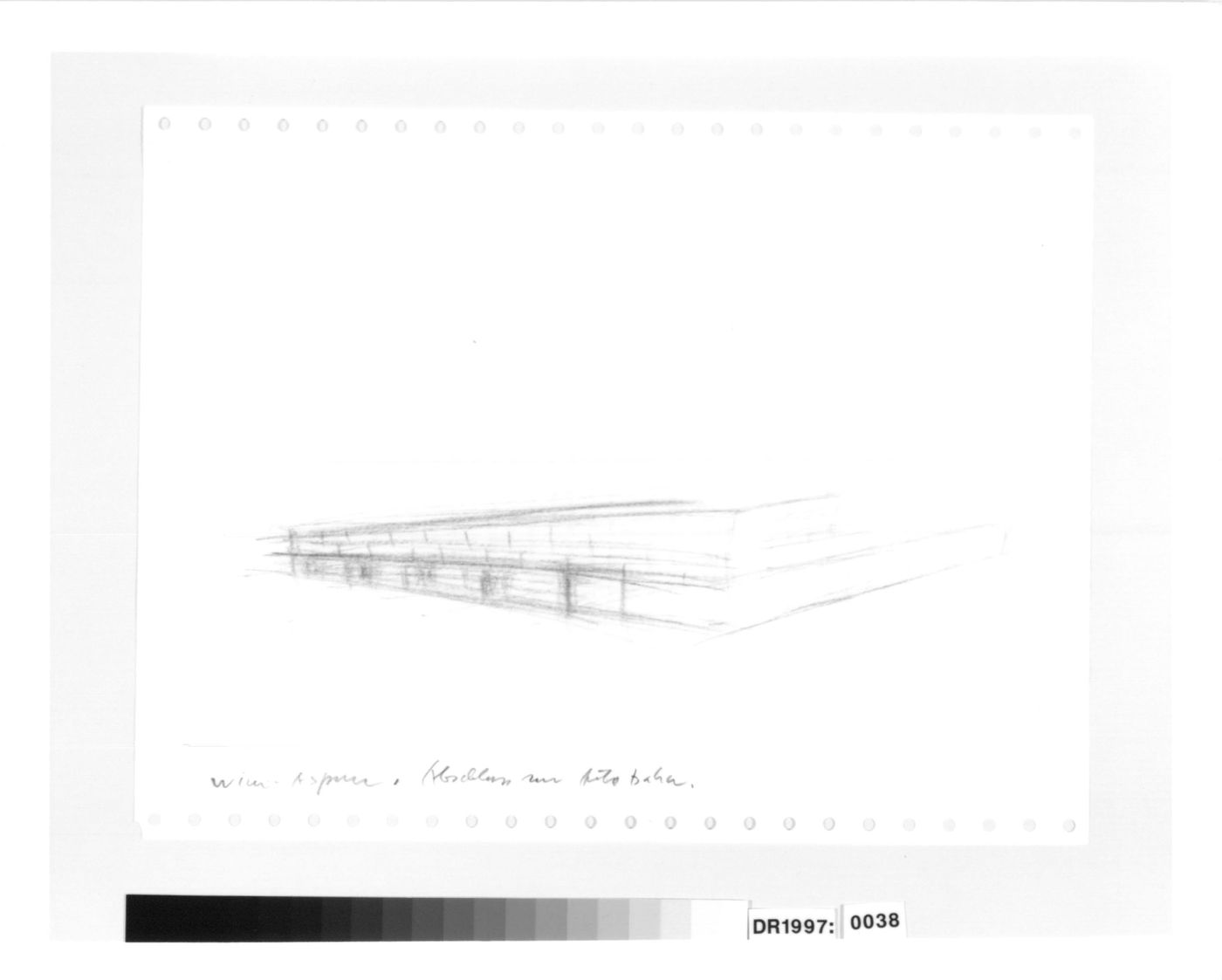 Housing Pilotengasse, Vienna-Aspern: Conceptual sketches, including siteplans, plans, elevations, and perspectives