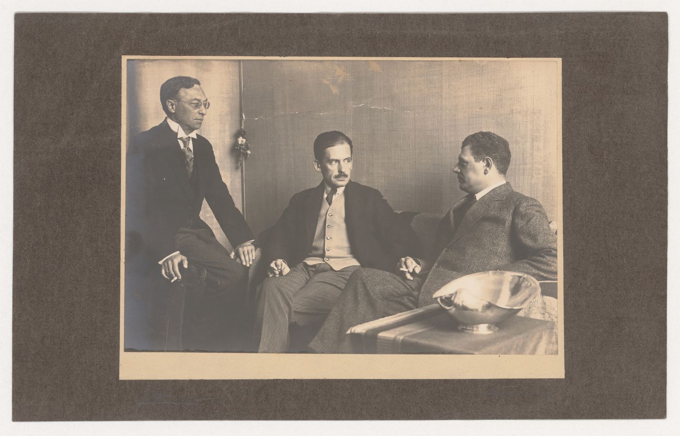 Portrait of J.J.P. Oud, Wassily Kandinsky and Walter Gropius at the Bauhaus Exhibition of 1923 in Weimar, Germany