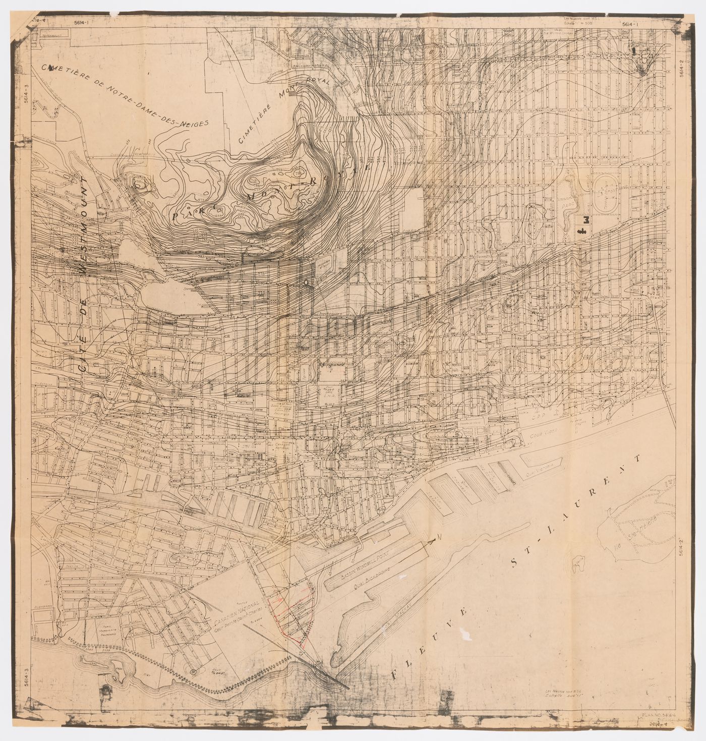 Map of Montréal with site plan for Expo 67 Stadium, Montréal, Québec