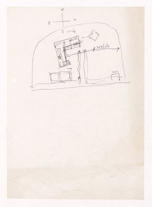 Sketch site plan for Habitação na Rua do Castro, Pedro Gomes, Foz, Porto, Portugal