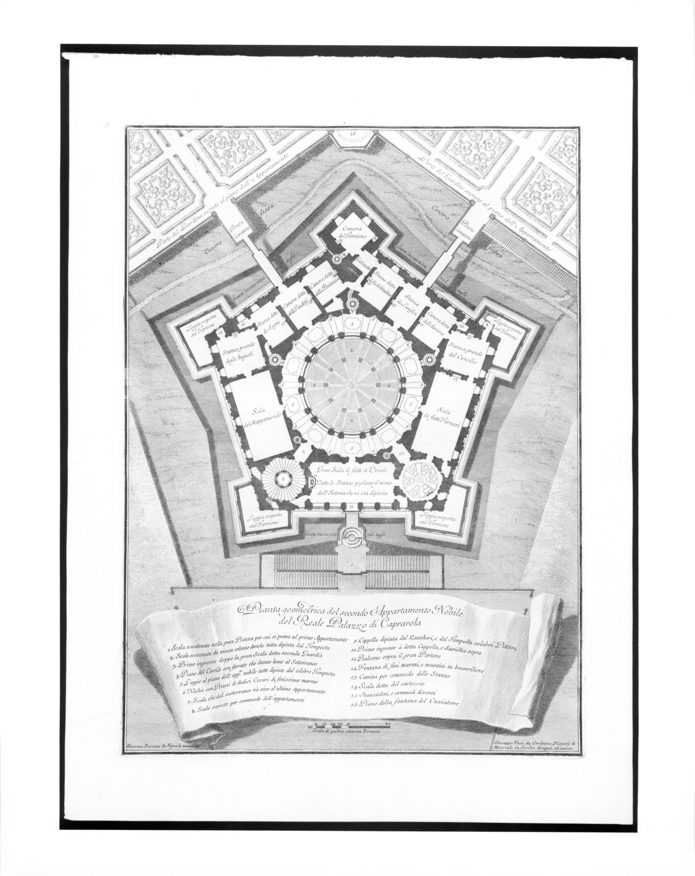 Plan of the principal floor of the Palazzo Farnese at Caprarola
