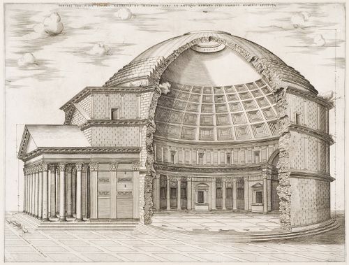 Cutaway perspective of the Pantheon, Rome