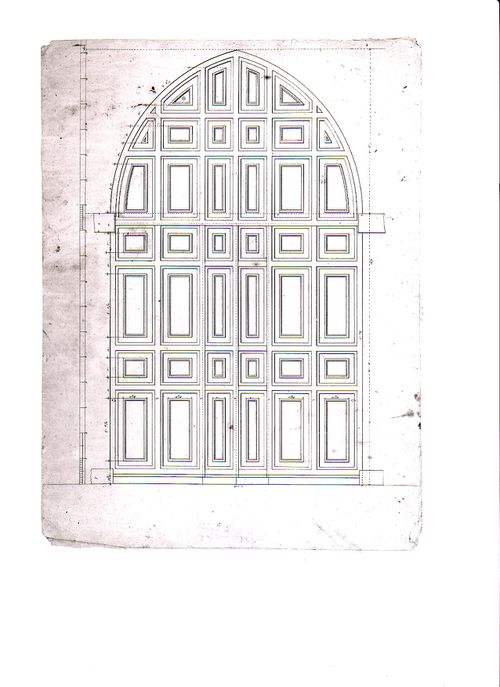 Elevation for a side entrance door for Notre-Dame de Montréal