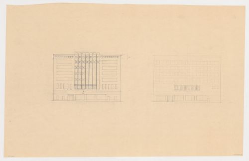 Principal elevations for a model for a mixed-use development for the reconstruction of the Hofplein (city centre), Rotterdam, Netherlands