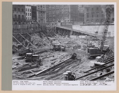 Seagram building under construction, 375 Park avenue, New York, N.Y., south-west view