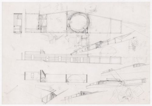 Plan and sections with sketches for Casa J. M. Teixeira, Quinta do Forno, Briteiros - Guimarães, Portugal